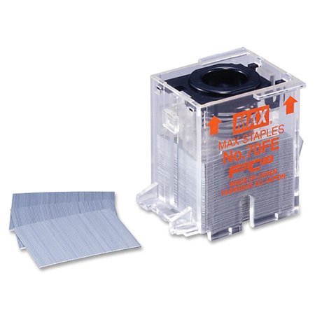 Max Flat Clinch Electronic Cartridge - MAX, MXBNO70FE, EH70F Flat Clinch Staple Cartridge, 5000 / Box, Silver