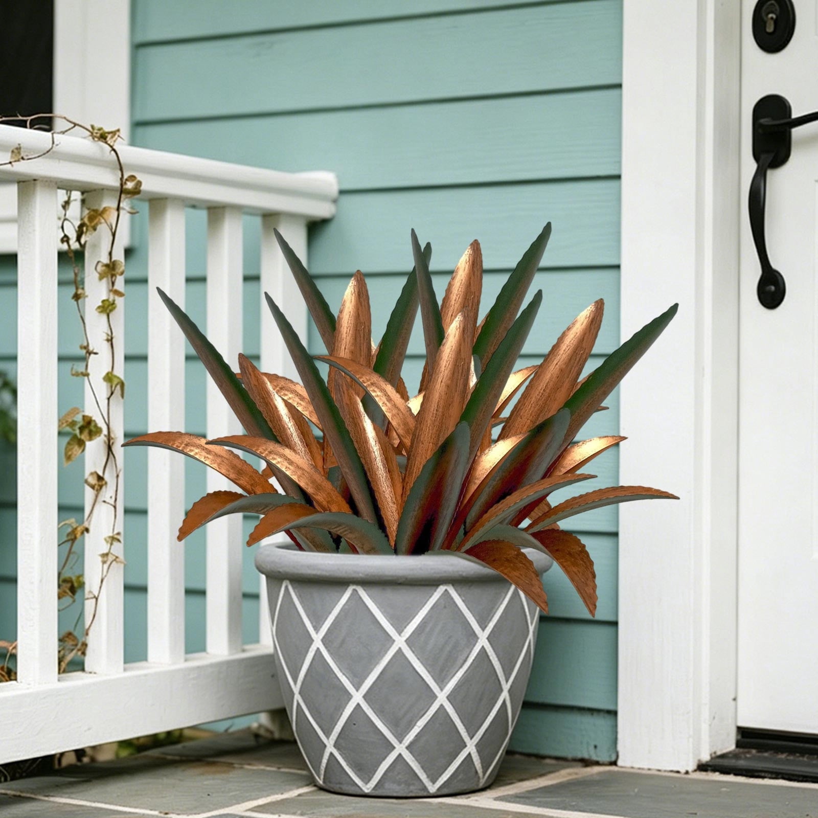 Orangide Metal Plant Sculpture With H Stake Outdoor Yard Art Ornament For Garden Patio Backyard Lawn Spring Summer Home Decor Great For Patio
