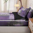 thumbnail image 5 of Homewish Purple Watercolor Gradient Zipper Queen Comforter Set with Fitted Sheet and 2 Pillowcases,Retro Geometric Art Zipper Bedding Set,Black Reversible,4pcs, 5 of 8
