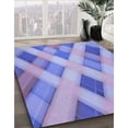 thumbnail image 3 of Ahgly Company Machine Washable Indoor Square Transitional Blue Angel Blue Area Rugs, 5' Square, 3 of 7