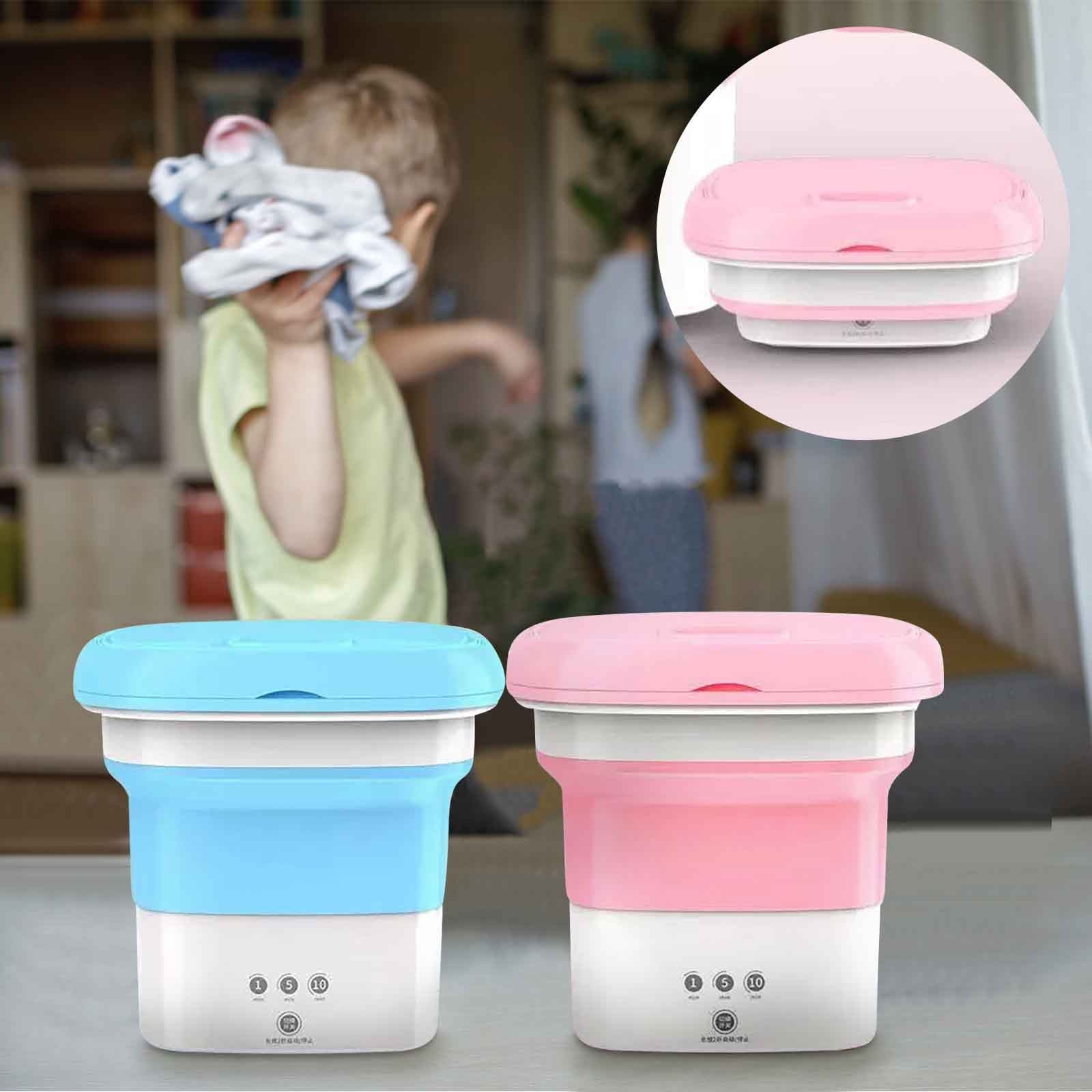 SATRINO Mini Portable Washing Machine - Automatic Foldable Washing machine with Blue Light- For Underwear, Socks, Baby Clothes, Towels - Collapsible Washing Machine for Travel,Camping, Dorm, RV
