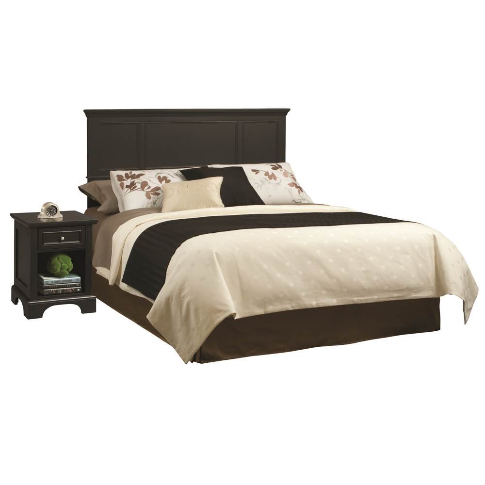 Black King Headboard and Night Stand