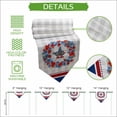 thumbnail image 5 of Patriotic American Flag Table Runner Linen Burlap Table Runner 90 Inches Long Blue Red Flowers Wreath Gray Plaid Dresser Scarves for Kitchen Island Coffee Dining Room Party Wedding Decor 13"x90", 5 of 8