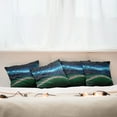 thumbnail image 3 of Ambesonne Sports Throw Pillow Cover 4 Pack, Baseball Stadium Night, 20", Green Blue, 3 of 6