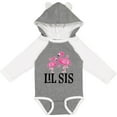 thumbnail image 3 of Inktastic Little Sister Girls Lil Sis Flamingo Girls Long Sleeve Baby Bodysuit, 3 of 5