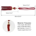 thumbnail image 2 of Uxcell 26.8'' Decorative Curtain Tieback Braid Rope Tassels Holder Polyester Burgundy 2pcs, 2 of 6