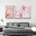 thumbnail image 6 of 3 Piece Abstract Wall Art Pink and Gold Paintings Texture Wall Decor Marble Stone Poster Modern Artwork Picture HD Canvas Print,Framed for Living Room Bedroom Bathroom, 12"x16"x3 Panels, 6 of 7