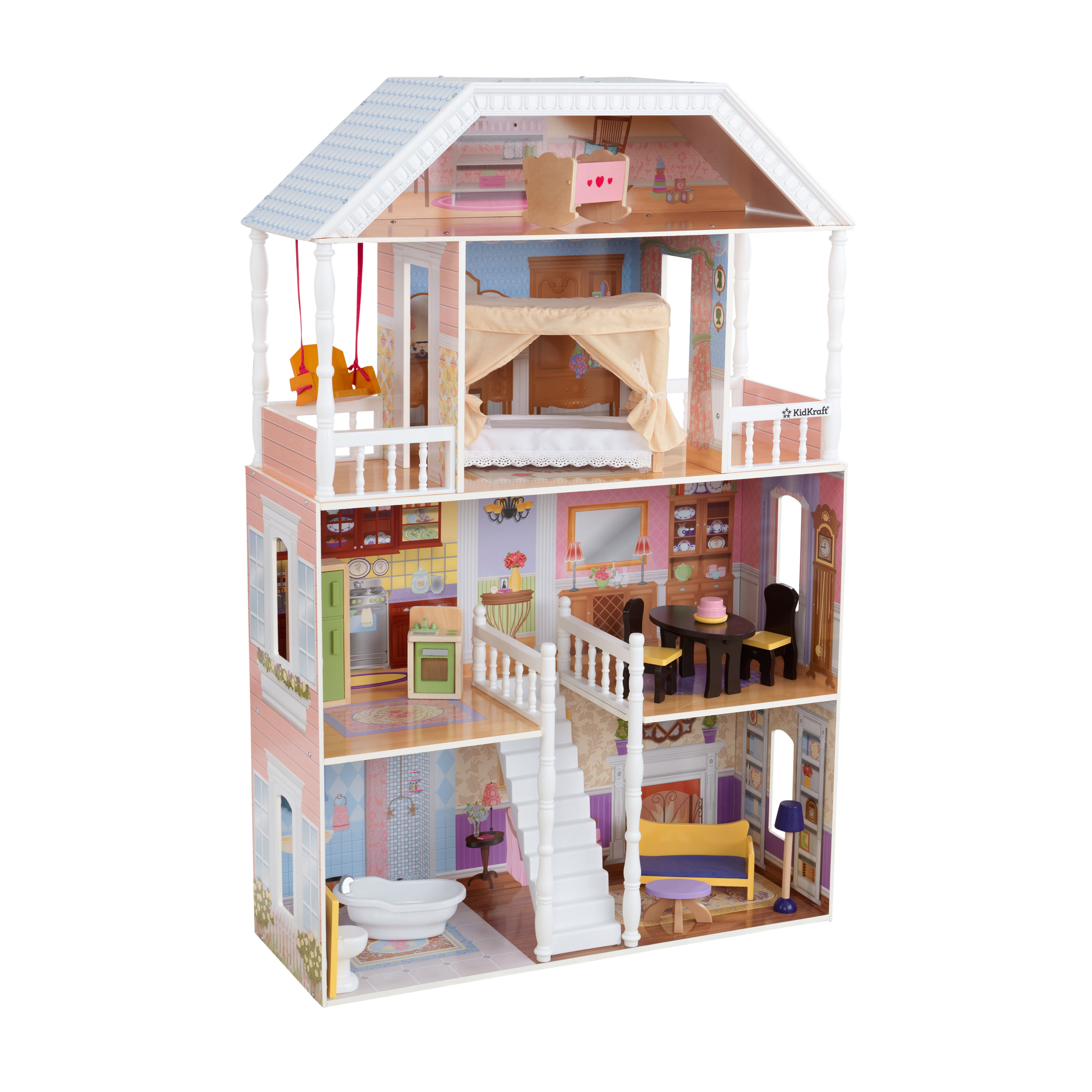 Kidkraft Savannah Dollhouse With 14 Accessories Included Walmart