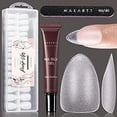 thumbnail image 2 of Makartt 360 PCS Extra Short Almond Nail Tips with UV Gel Nail Glue 20ML 100/180 Nail File, Pre-buffed Soft Gel Nail Tips Full Cover 15 Sizes Pre-shaped Clear Fake Nails Soak Off for Nail Extension, 2 of 14