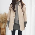thumbnail image 2 of Womens Elegant Overcoat Fall Single Breasted Trench Coats Jackets Long Sleeve Dressy Business Casual Peacoat, 2 of 7
