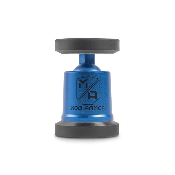 Mob Armor Cell Phone Mount MOBN-MX-BLU MobNetic Maxx; 90 Pound Capacity Magnetic Mount; Blue; Billet Aluminum; With 2 Mounting Discs/2 Device Plates/Installation Instructions/Surface Preparation Wipes