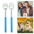 thumbnail image 3 of Unique Bargains 2 Pcs Extendable Bear Claw Stainless Steel Back Scratcher for Men and Women blue, 3 of 6