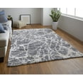 thumbnail image 5 of HomeRoots 514524 10 x 14 ft. Gray & Ivory Abstract Power Loom Stain Resistant Rectangle Area Rug, 5 of 5