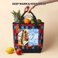 thumbnail image 5 of Large Capacity Insulated Tote Bag16.1×13.4×7.5in Thermal Insulation And Easy To Clean Strong Bearing Capacity Can Be Reused Red Colorful Houndstooth Hand-Drawn Sketch_1, 5 of 8
