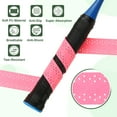 thumbnail image 3 of Tennis Racket Grip Tape, PU Racquet Overgrip with Damping Ridges Anti-Slip Absorbent Perforated Handle Grip Flat Adhesive for Badminton Pickleball, Pink 3 Pack, 3 of 6