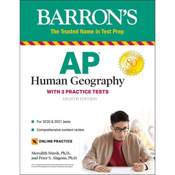 AP Human Geography: With 3 Practice Tests (Paperback) by Meredith Marsh, Peter S Alagona