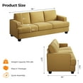 thumbnail image 5 of BLAZANT 3 Seater Sofa Oversize, 89" Extra Large Size Sofa Couch with Extra Deep Seats, Modern Loveseat Sofa, Comfortable Fabric, Easy to Install, for Living Room Apartment Lounge, Yellow, 5 of 7