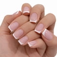 thumbnail image 2 of Press On Nails French Tip Short Square – Nude Pink Fake Nails 2 Boxes Set Classic White Tip Design Easy Application Natural Look for Daily Wear, 2 of 10
