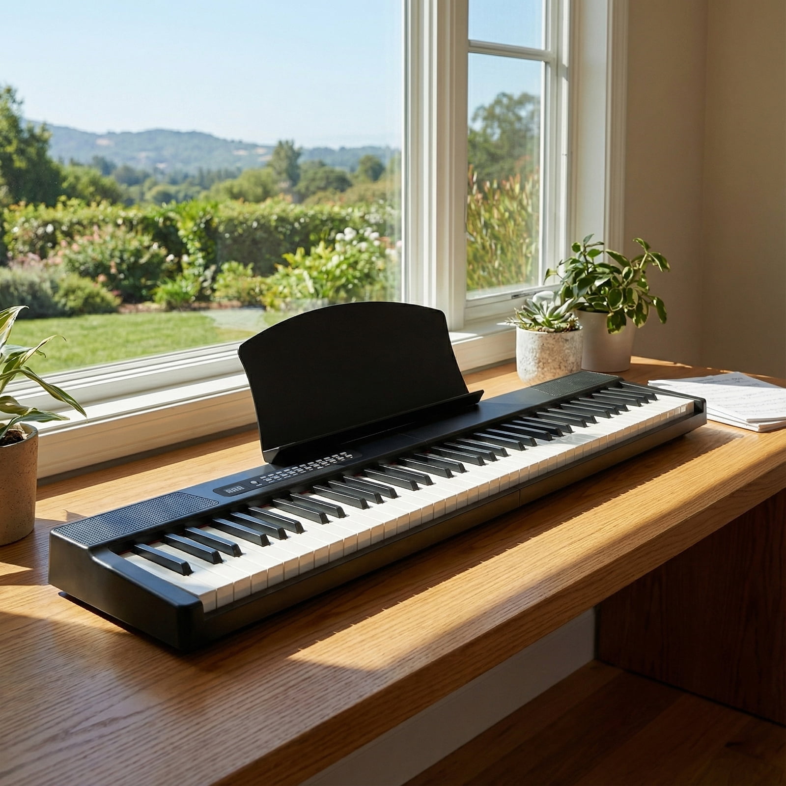 88 Key Magnetic Connection Piano Semi-Weighted Standard Digital Piano with MIDI Bluetooth, Handbag, Headphone
