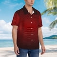 thumbnail image 3 of Logiee Red Geometric Print Mens Hawaiian Shirts,Loose-Fit Short Sleeve Button Down Tropical Aloha Beach Shirt,Summer Vacation Wedding Tops,3X-Large, 3 of 7