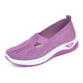 thumbnail image 4 of CQONEPT Women's Woven Breathable Soft Sole Shoes - 2025 Non-Slip Walking Slip on Foam Shoes, Lightweight Comfort Platform Mesh Slip in Sneakers Arch Support Size 8.5 Purple, 4 of 8
