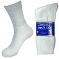 thumbnail image 1 of 3-12 Pares de Calcetines Circulatorios para Diabéticos, Algodón para Hombre y Mujeres, 9-11, 10-13, 13-15 (Blanco, 9-11, Paquete de 12), 1 of 1