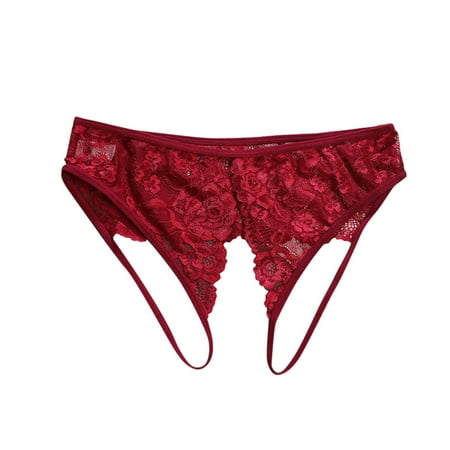 

Cathalem Waist Trainer for Women Full Body Women Sexy Lace Briefs Hollow Out Panties Crochet Lace Bathing Suits for Senior Women Underpants Wine Large