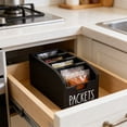 thumbnail image 4 of Wooden Seasoning Storage Box 5.5In Solid Wood Kitchen Organizer For Seasoning Packets Tableware Coffee Pods Sorting Natural Wood Texture Sturdy Construction Kitchen Pantry Countertop Storage Rack, 4 of 6