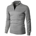 thumbnail image 1 of H2H Mens Casual Slim Fit Pullover Sweaters Long Sleeve Knitted Fabric Tops 1/4 Quarter Neck Style (CMOSWL057), 1 of 6