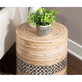 thumbnail image 5 of Linon Carys Bamboo Drum Table Natural and Black, 5 of 10