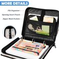 thumbnail image 5 of Zipper Binder with Shoulder Strap 2 inch 3 Ring Waterproof File Folder Organizer Bag 500 Sheet Hand-drawn Flowers and Butterflies, 5 of 8