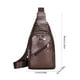 thumbnail image 3 of Bolsa de pecho de cuero suave para hombres, de moda, un hombro, impermeable, bolsa casual de negocios, marrón, 3 of 8