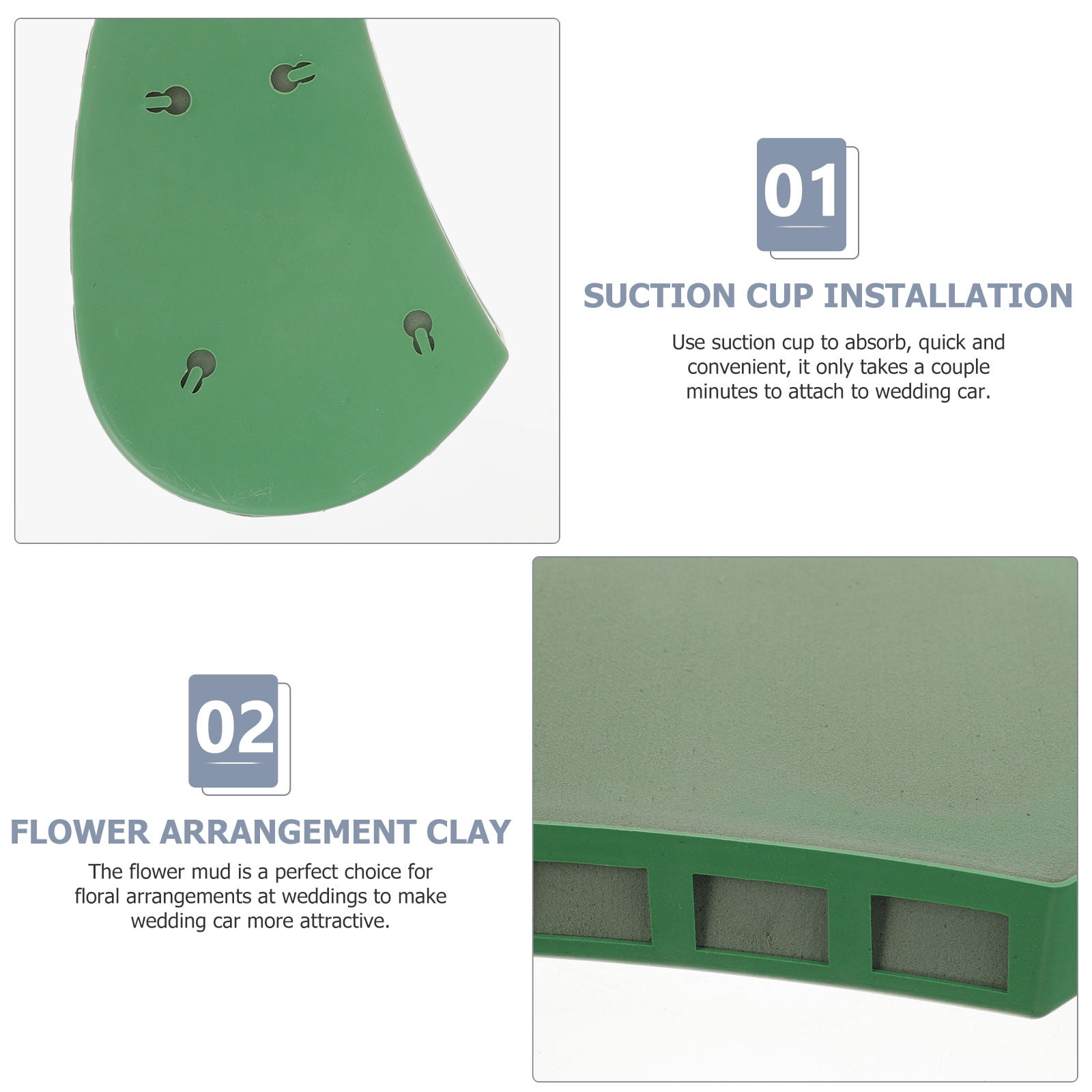 Raindrops 4-Pack Floral Foam Blocks for Wedding Car Decoration, Practical Flower Arrangement Base for Wedding Accessories