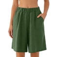 thumbnail image 2 of Only Moment Athletic Shorts for Women Cotton and linen Sport Shorts Summer Athletic Cycling Hiking Sports Shorts Green,XL, 2 of 4