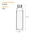 thumbnail image 2 of Botellas de agua de vidrio Encheng 500 ml con tapa de acero inoxidable, paquete de 8, 2 of 7