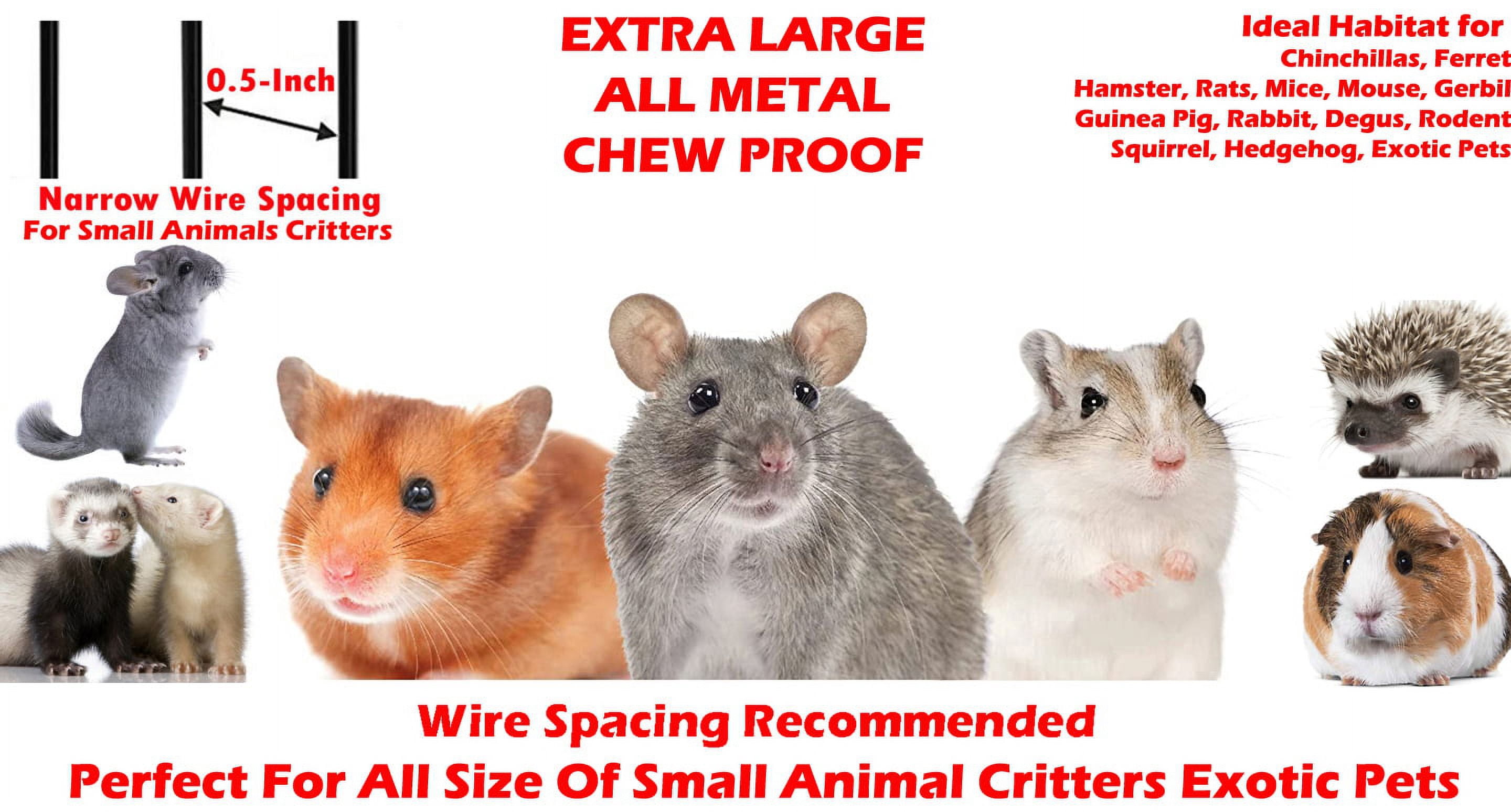 X-Large Double 4-Level Divider Small Animal Critter Hamster House Guinea Pig Habitat Mouse Rats Rolling Cage Tight 1/2-inch Wire Spacing for Ferret Chinchilla Sugar Glider Mice Hedgehog Gerbil