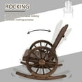thumbnail image 4 of Patio Wooden Rocking Chair, Wagon Outdoor Rocker Chair, Carbonized, 4 of 10