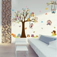 thumbnail image 3 of Un conjunto de pegatinas de pared de animales de árbol, pegatina de pared colorida para pared de ventana, decoración de pared para sala de estar, dormitorio, oficina, cocina TUNC Sencillez, 3 of 4