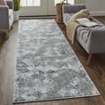 thumbnail image 2 of Feizy Atwell Transitional Abstract, Green/Ivory, 2'8" x 8' Runner Easy Care Fade Resistant Stain Resistant Casual Geometric Floor Rug for Living room Bedroom, 2 of 8