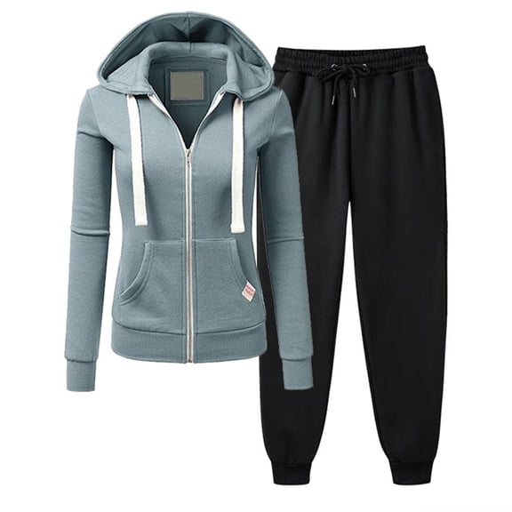 Lilgiuy 2 Piece Sweatsuits for Women Fall Trendy 2023 Hooded Drawstring Long Sleeve Pullover Sweatshirt and Jogger Sweatpants Sport Sets for Cold Weather