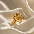 thumbnail image 7 of Minimalist Ball Statement Ring for Women Men Gold Plated Stainless Steel Layered 3 Round Balls Open Wrap Finger Rings Comfort Fit Geometric Unique Christmas Birthday Party Jewelry Gift Size 8, 7 of 7