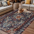 thumbnail image 4 of 4' x 6' Outdoor Rug, Retro Boho Outdoor Washable Rug Large Floor Carpet, Rustic Flowers Modern Geometric Abstract Art Non Shedding Area Rug for Outside Patio RV Porch Deck Balcony Camping Living Room, 4 of 9