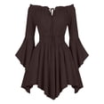 thumbnail image 6 of WOYY Little Girls Off The Shoulder Medieval Dress Bell Sleeve Asymmetrical Swing Dresses, 6 of 6