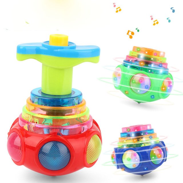 Bagged round Luminous Toy Light Music Rotating Gyro Random Color One Pack Gong Bohan LED
