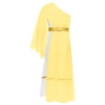 thumbnail image 4 of CHICTRY Robe de Princesse Grecque pour Filles Enfants Grèce Antique Dieu Rome Égypte Robe Longue Maxi à une Épaule Jaune 10, 4 of 7