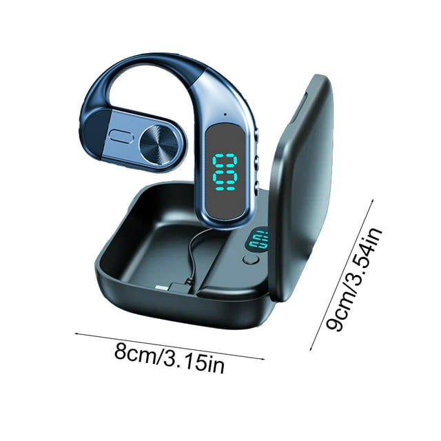 Herunwer Open Ear Bluetooth Headphones with Smart Display, True Wireless for Business and Sports
