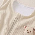 thumbnail image 5 of Baby Onesies 0-3T Soft Corduroy Cotton Sleeveless Jumpsuit Romper Front Zip One Piece Playsuit Boys Girls Clothes (9-12 Months, Beige), 5 of 6