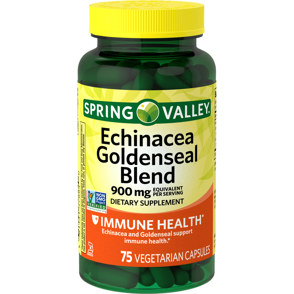 Spring Valley Echinacea Goldenseal Blend Vegetarian Capsules, 900 mg