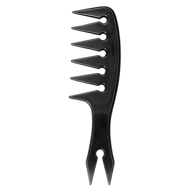 Peine de dientes anchos para hombres y mujeres, peine de peluquería antienredos, color negro.