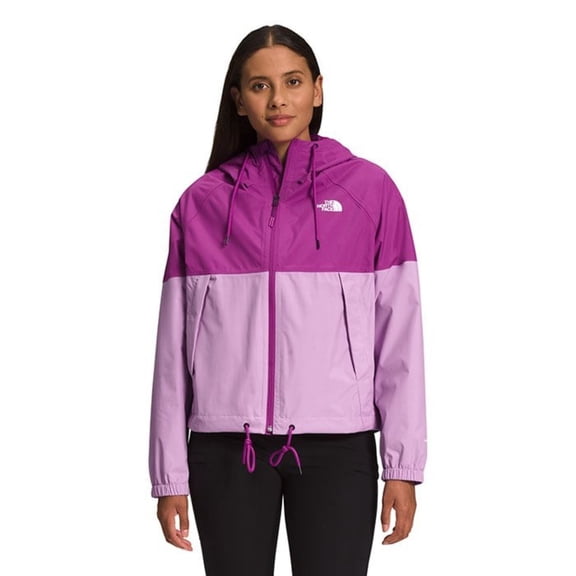 The North Face Antora Rain Jacket Womens Large Purple Long Sleeve Hooded SGN1611